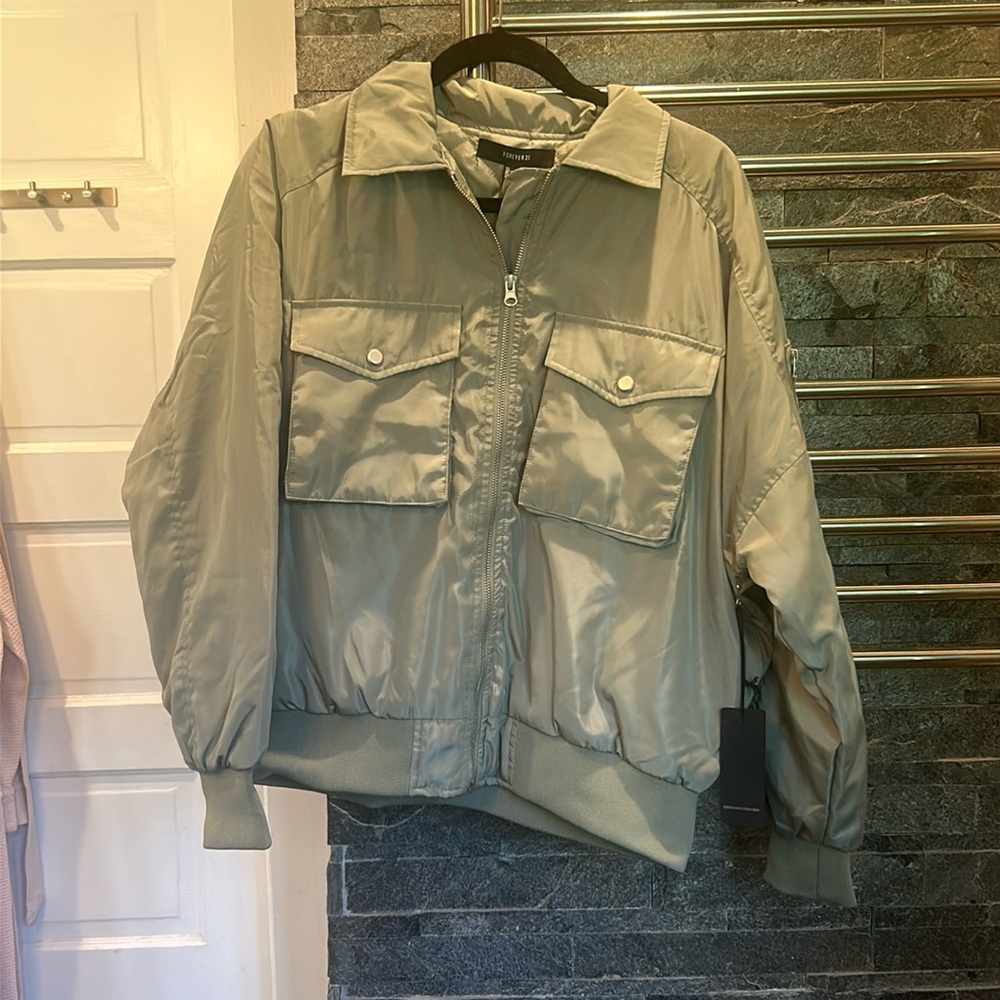 Forever 21 Green/Silver Jacket Size: M New with Tags